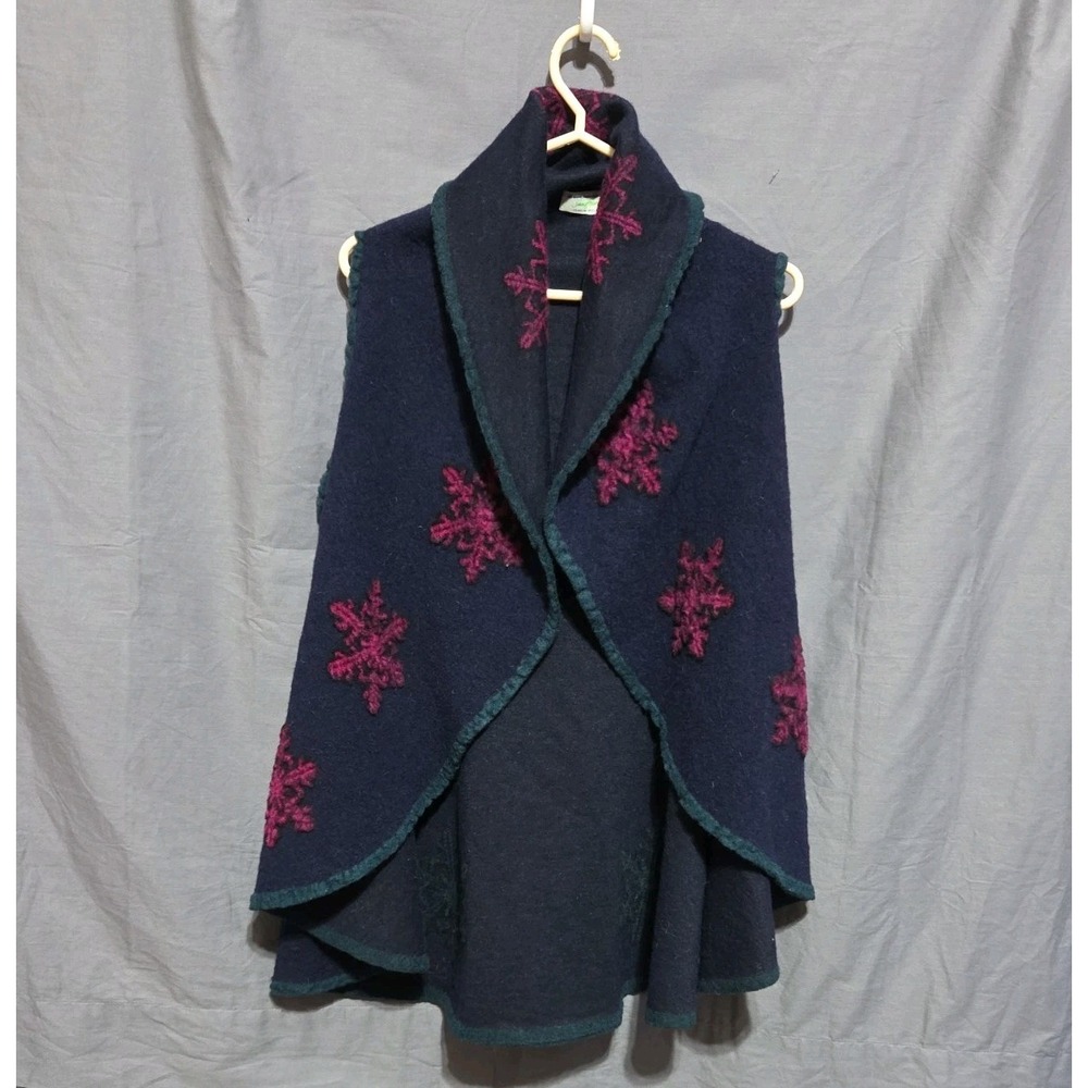 NWT Jimmy Hourihan‎ Ireland Regina Wool Vest Shawl Snowflake Whimsygoth OS